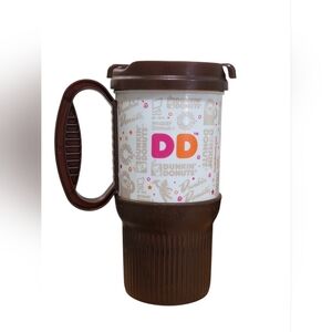 Dunkin' Donuts Whirley Vintage Travel Mug Brown and White With Handle